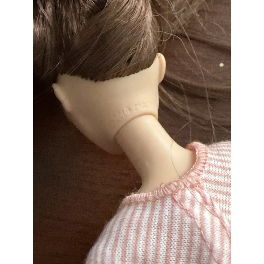 2015 Mattel Barbie Doll Brunette With‎ Pink Striped Shirt + Pants
